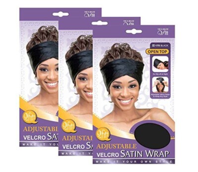 3 pc pack Qfitt Adjustable Black hook and loop Wide Open Wrap for NightSleep NEW