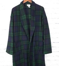 Vintage Christian Dior House Bath Robe De Chambre Large Plaid Fleece No Belt