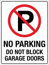 No Parking Do Not Block Garage Doors Sign Driveway Parking Tin Metal Signs