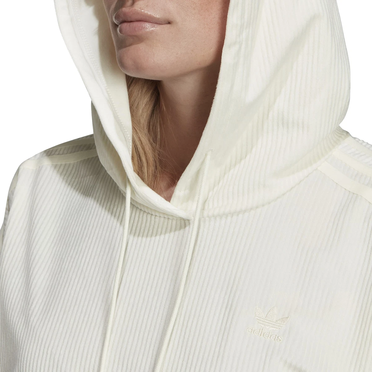 Adidas Womenu0026#039;s Velvet Corduroy Hoodie, Color Options | eBay