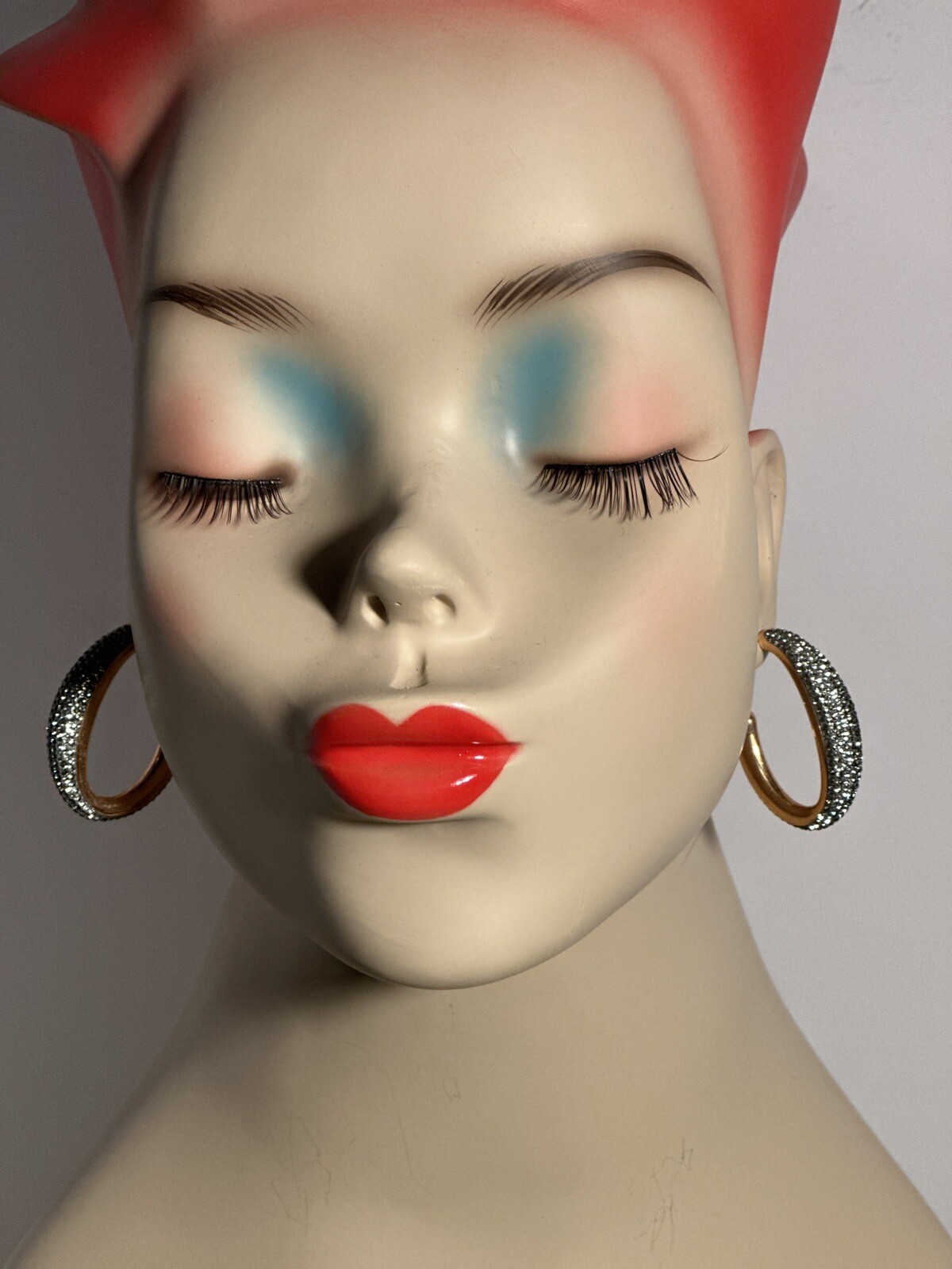 SWAROVSKI Rose Gold Pave Crystal Open Loop Earrings