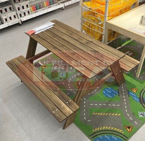 Brand New IKEA RESO Children's Picnic Table in Light Brown Stained 702. ...