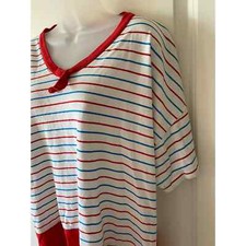 Nautical vintage 1980s Striped Bow Top XL 2X Plus