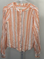 A New Day Striped Button Up Women  s Blouse., Size Small.   1 J
