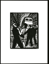 Conrad FELIXMÜLLER  " Strasse II " Original Holzschnitt 1965 monogrammiert