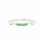 0.3ct Natural Green Emerald Wedding Ring Band Minimalist 14k Yellow Gold Plated