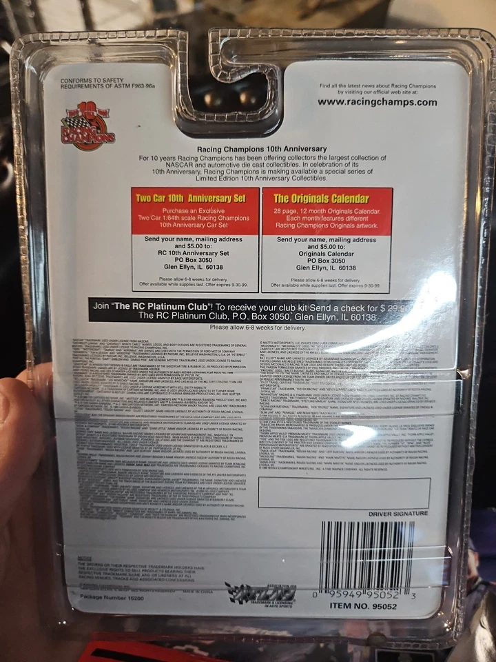 Racing Champions NASCAR Gold Chrome Car #9 Jerry Nadeau Cartoon Network (A) - Image 3 of 3