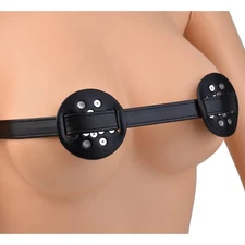 Female PU Leather Bra Stimulation Nipple Clamp Chest Bondage Breast Flirting