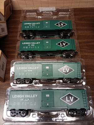#ad Menards SCALE O Gauge LV Lehigh Valley Box Car Set Of Four Individual Numbered. $129.00