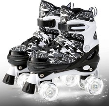 Boys  Girls Camo Adjustable Roller Skates W/ Light up Wheels Fun Illuminating