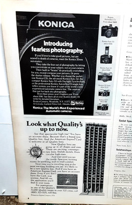 1974 Konica Cameras Quality Inn Vintage Print Ads Photography Travel