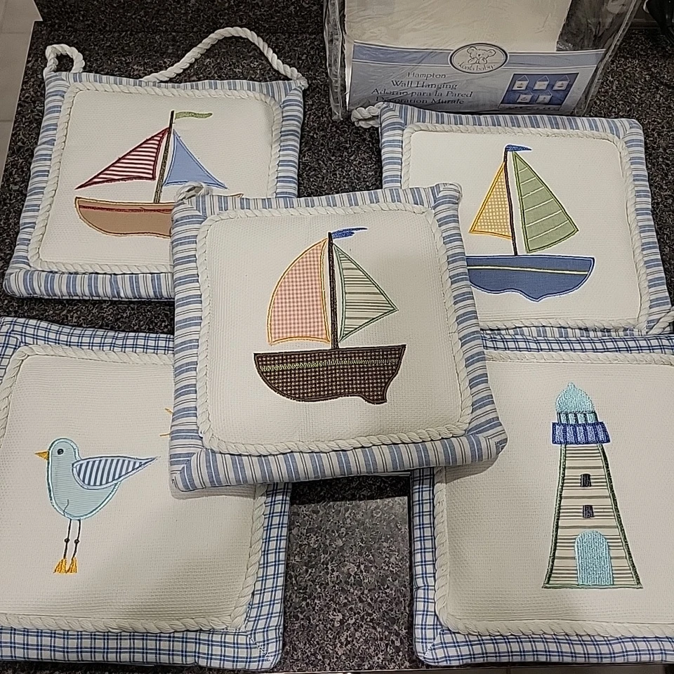 Y2K Koala Bebé "Hampton" 5 Piezas Colgantes de Pared Cuna Guardería Barcos Faro Pájaro Foto 3 de 4