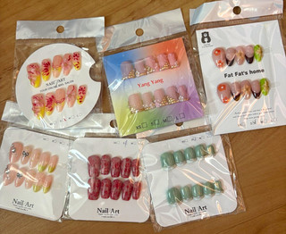 Nail Art Press On Nails Lot Multicolor 3D Full Cover M Square Floral