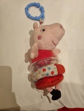 Peppa Pig Sensory Pull Down Vibrate Pram Cot Toys 