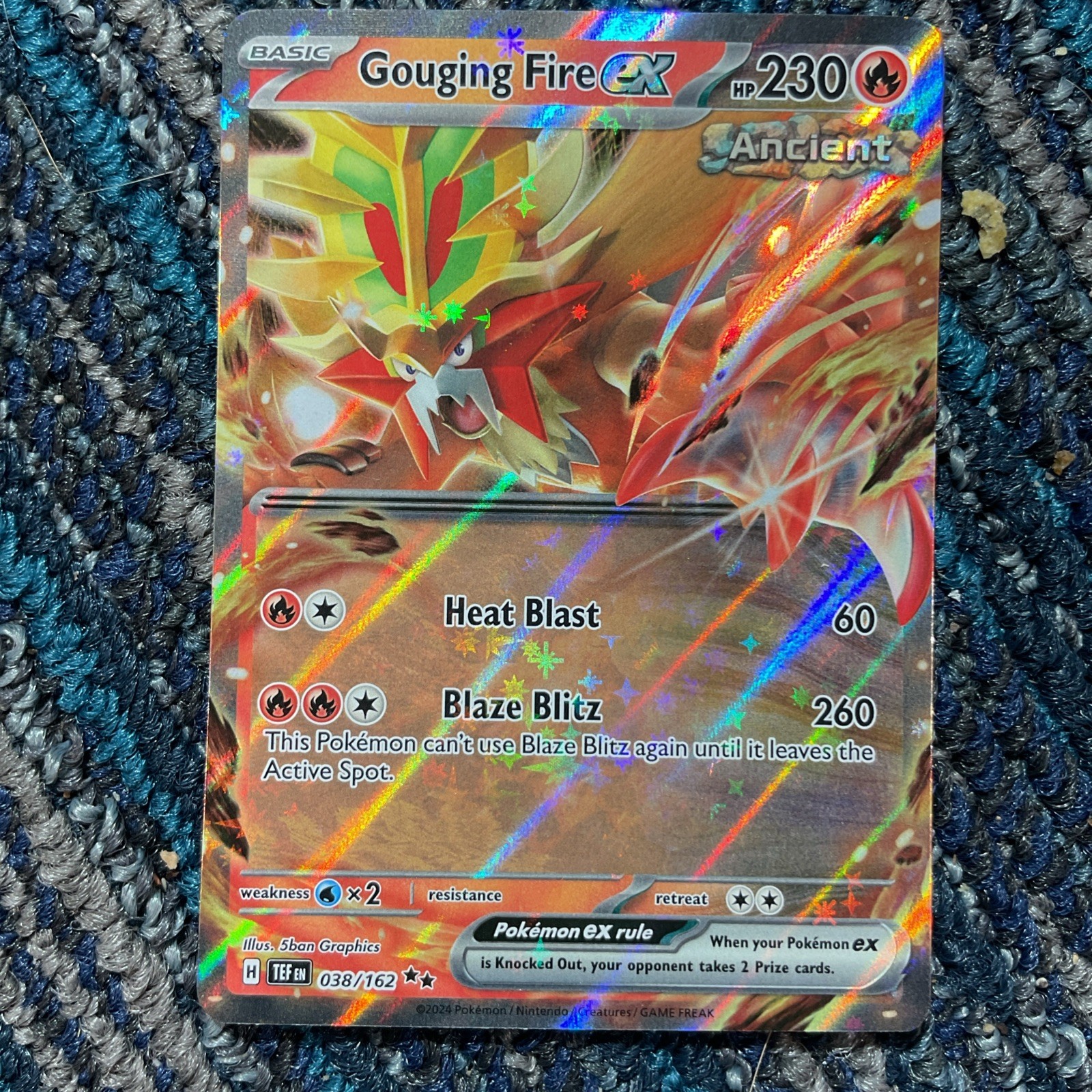 Temporal Forces -Pokemon Gouging Fire ex 038/162 - m/nm IN HAND