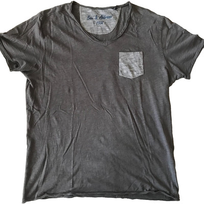 BACI & ABBRACCI ITALIAN V-NECK MEN'S T-SHIRT GRAY LARGE SLIM FIT ITA EU