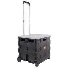 Quik Cart Collapsible Rolling Crate on Wheels for Teachers Tote Basket 80 lbs...
