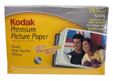 Kodak Premium Picture Paper 75 Sheets 4x6 Satin Compatible Photo Factory Sealed