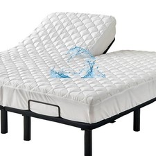 Waterproof Quilted Split Top King Mattress Protector Pad for Adjustable Bed w...