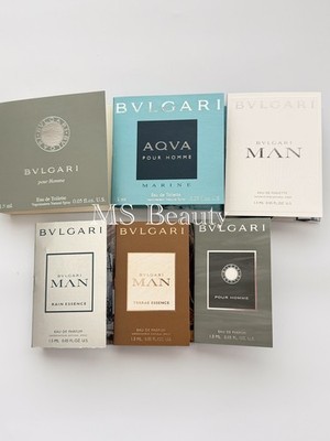 BVLGARI For Men Perfume Sample 6pcs (Man, Aqva, Terrae Essence, Pour Homme )