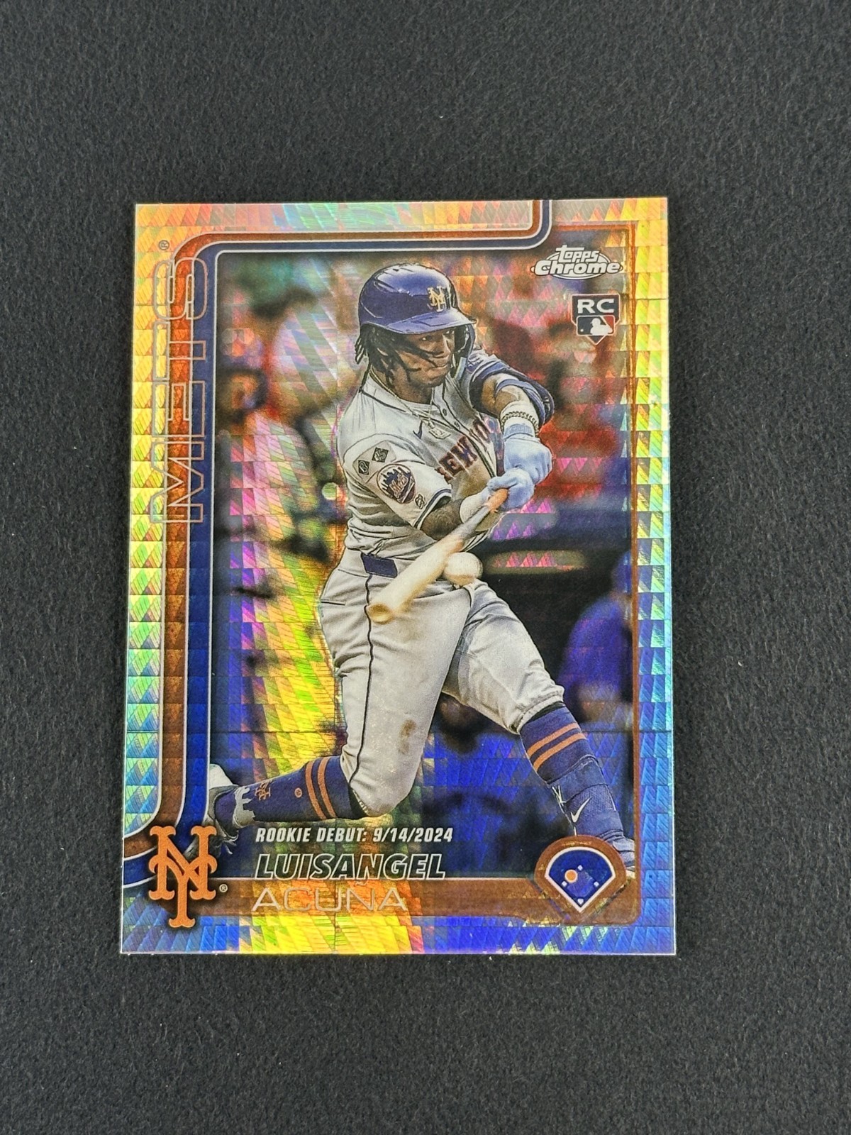 2025 Topps Chrome Update LUISANGEL ACUNA Rookie Debut Prism Refractor NY Mets