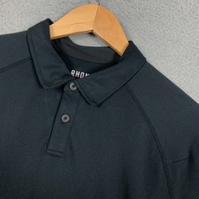 Rhone Delta Polo Shirt Men's Large L Black Performance Pique Stretch Golf Tennis