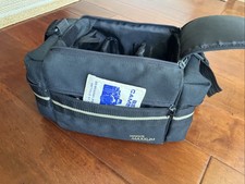Minolta Camera Bag Shoulder Strap Vintage Black Front Pocket