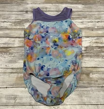 Plum Practice wear Girls AXS Adult Extra Small  Watercolor Purple Mesh Leotard