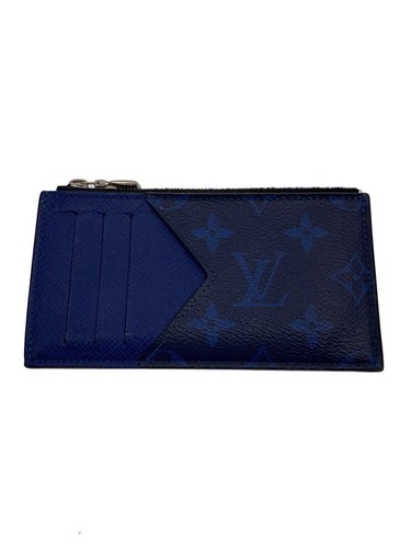 LOUIS VUITTON Coin Case Card Holder Tigerarama PVC BLU Men's Used