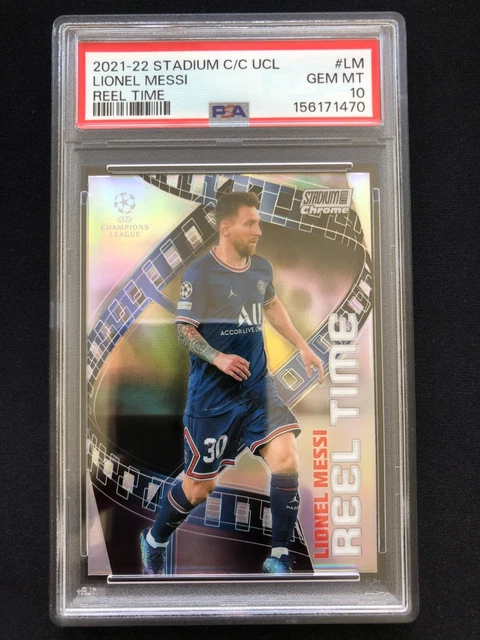 2021-22 Topps Stadium Club Chrome UCL Reel Time #RT-LM Lionel Messi PSA 10