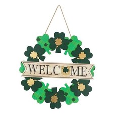 St Patricks Day Decorations, Shamrock Wood Welcome Sign St.Patrick's Day Door