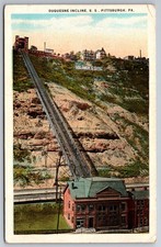 Duquesne Incline SS Pittsburgh PA Solomons Hillside Sign Postcard Z1