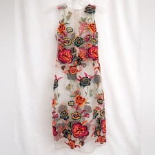 Alexia Admor Floral Embroidered Sheer Mesh Mi...