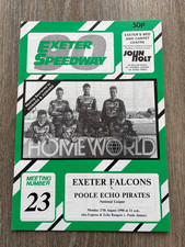 exeter speedway programme 27th august 1990 v poole pirates
