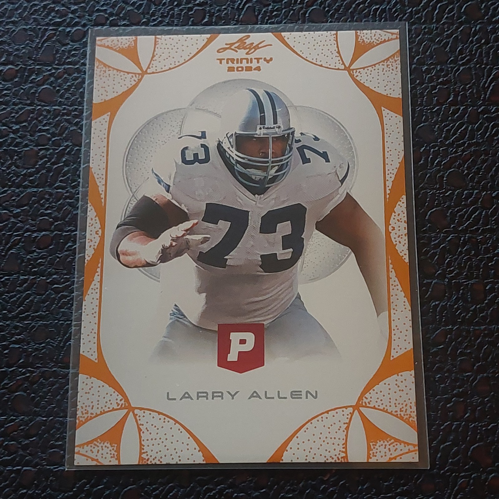 Larry Allen 2024 Leaf Trinity Pristine Auction Bronze Parallel. Card 67.