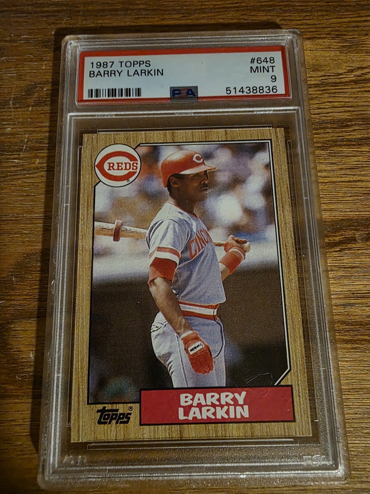 1987 TOPPS #648 BARRY LARKIN ROOKIE RC PSA 9