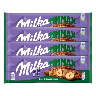 MondelÄ z Milka Milka Nuss-Nougat-Creme, Tafelschokolade, 300g, 4er Pack (4x 300