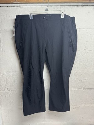 Ulla Popken Women Casual Stretch Elastic Waist Black Wide Leg Pants Size 22 0094