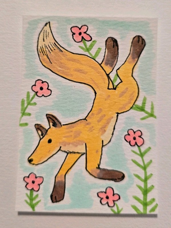 ACEO Original Art Painting 2.5x3.5 Inches- Meagan Mason 