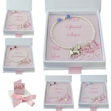 Birthstone Bracelets for Girls or Women, Gift box for Daughter, Sister, Mum etc