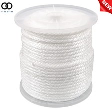 Nylon Rope Solid Braided White Utility Strong Durable Weatherproof 5/16" x 250ft