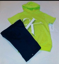 Calvin Klein Jeans Boys Youth 2pc Hooded Jogger Short Set - 6y
