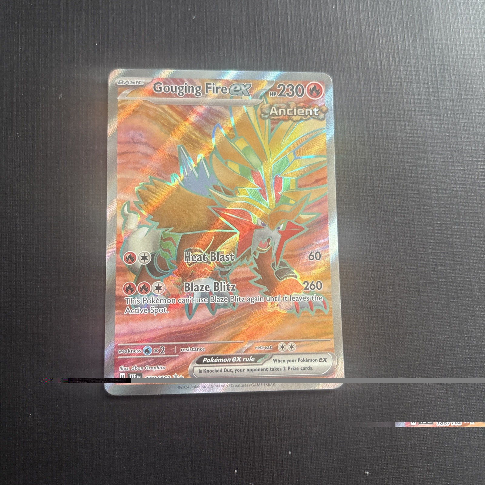 Gouging Fire EX (188/162) Full Art Rare EN: Temporal Forces NM Pokemon TCG