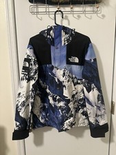 supreme x north face blue mountain Print 