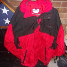 CINTAS Red Hooded Weather Resistant Jacket Size XL Full Zip WINDCREST TRANSPORT