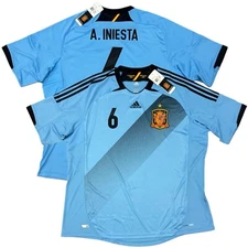 2012/13 Spain Away Jersey #6 A. INIESTA 2XL adidas Soccer La Roja Euro Blue Kit