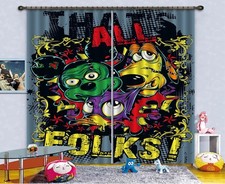 3D Doodle Dog 678 Blockout Photo Curtain Print Curtains Drapes Fabric Window AU