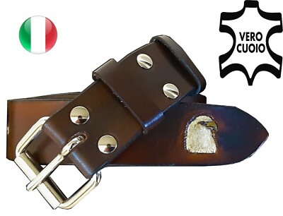 CINTURA DA LAVORO Da Uomo In Vera Pelle Pieno Fiore, Pelle - Foto 11