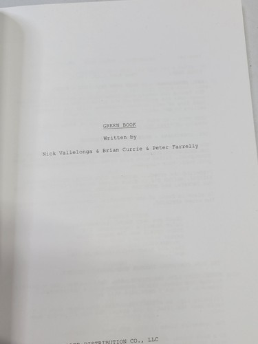 FYC Greenbook Script/Screenplay Book For Your Consideration 2018 Universal - Picture 5 of 5