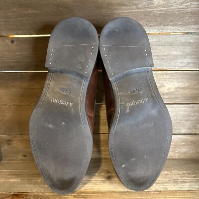 Mens A. Testoni Brown Leather Slip On Dress Penny Loafers  display picture 2